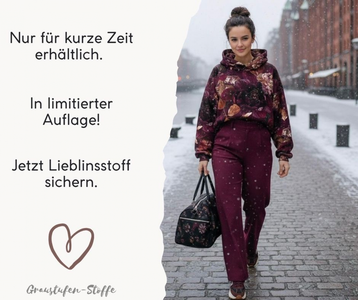 Velvet-Kollektion: Rubin im Schnee I Kuschelsweat mit Überbreite